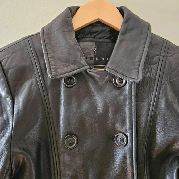 Rudsak Vintage Women's Double Breasted Moto Leather Biker Jacket Black Small. - Picture 5 of 16